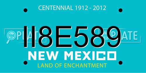 II8E589 New Mexico License Plate