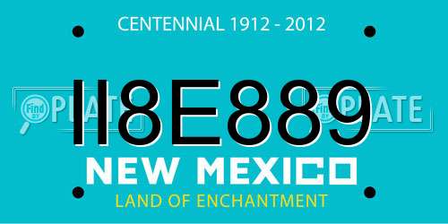 II8E889 New Mexico License Plate