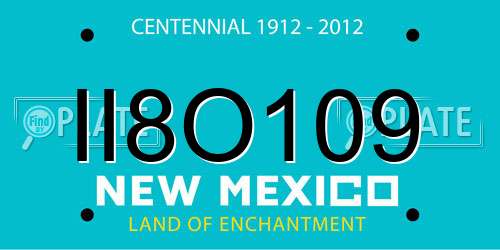 II8O109 New Mexico License Plate