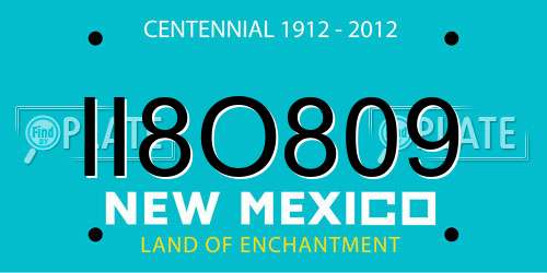 II8O809 New Mexico License Plate