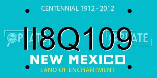 II8Q109 New Mexico License Plate