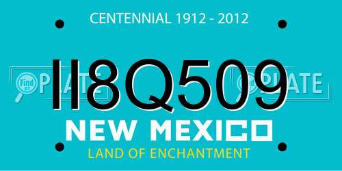 II8Q509 New Mexico License Plate