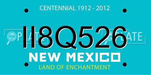 II8Q526 New Mexico License Plate