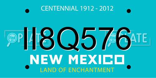 II8Q576 New Mexico License Plate