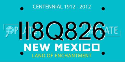 II8Q826 New Mexico License Plate