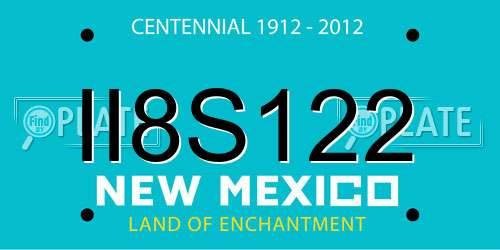 II8S122 New Mexico License Plate