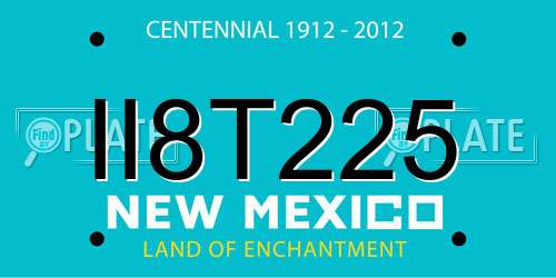 II8T225 New Mexico License Plate