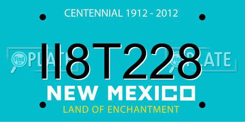 II8T228 New Mexico License Plate