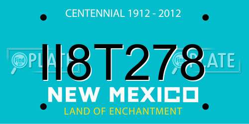 II8T278 New Mexico License Plate
