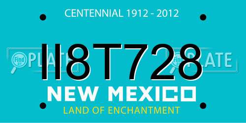 II8T728 New Mexico License Plate