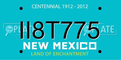 II8T775 New Mexico License Plate