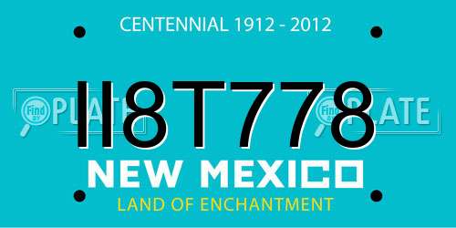 II8T778 New Mexico License Plate