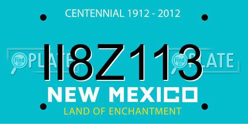 II8Z113 New Mexico License Plate