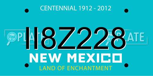 II8Z228 New Mexico License Plate
