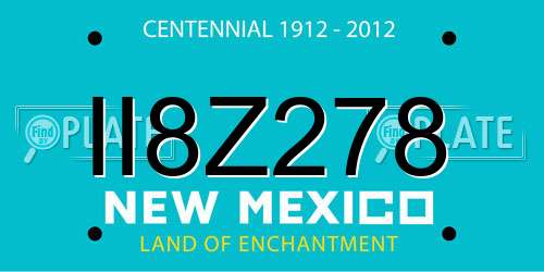 II8Z278 New Mexico License Plate