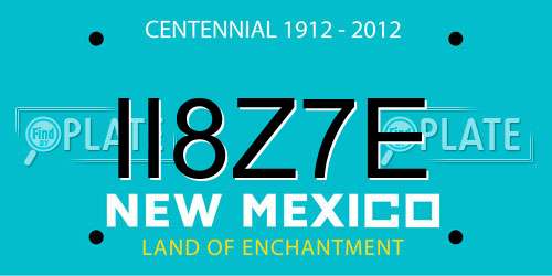 II8Z7E New Mexico License Plate