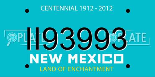 II93993 New Mexico License Plate