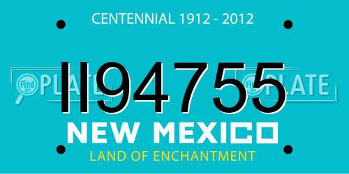 II94755 New Mexico License Plate