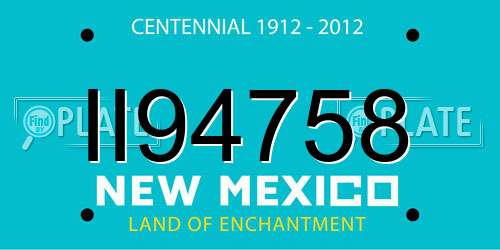 II94758 New Mexico License Plate