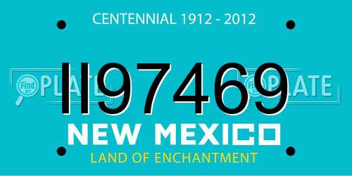 II97469 New Mexico License Plate