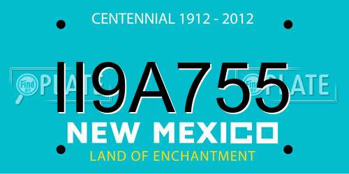 II9A755 New Mexico License Plate