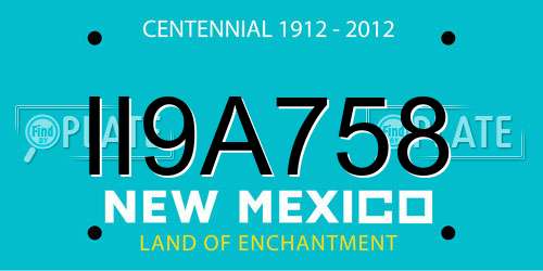 II9A758 New Mexico License Plate