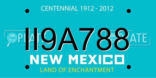 II9A788 New Mexico License Plate