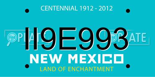 II9E993 New Mexico License Plate