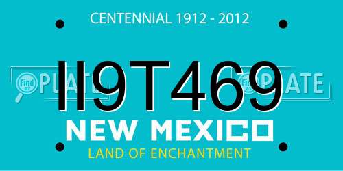 II9T469 New Mexico License Plate