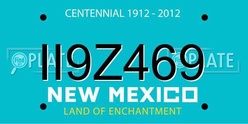 II9Z469 New Mexico License Plate