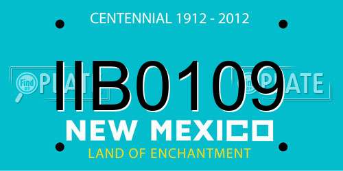 IIB0109 New Mexico License Plate