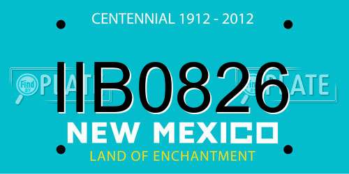 IIB0826 New Mexico License Plate