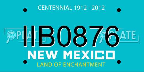IIB0876 New Mexico License Plate
