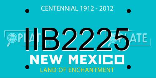 IIB2225 New Mexico License Plate