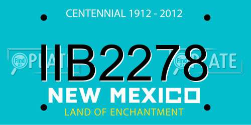 IIB2278 New Mexico License Plate
