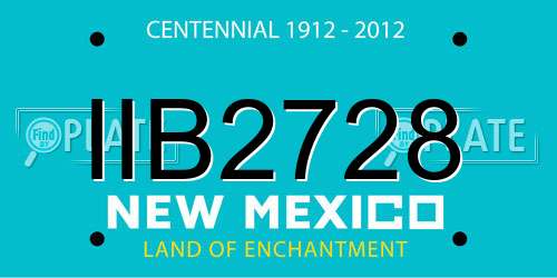 IIB2728 New Mexico License Plate