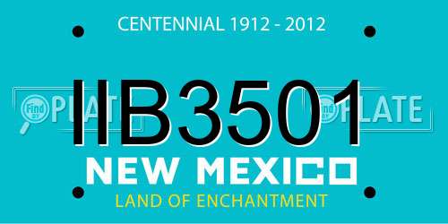 IIB3501 New Mexico License Plate
