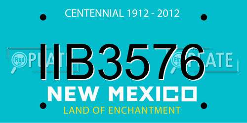 IIB3576 New Mexico License Plate