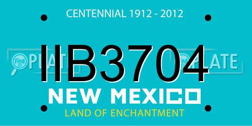 IIB3704 New Mexico License Plate