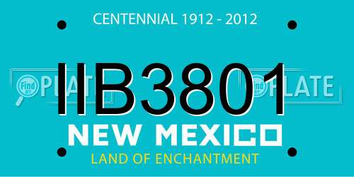 IIB3801 New Mexico License Plate