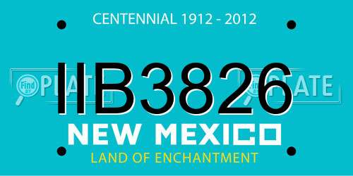 IIB3826 New Mexico License Plate