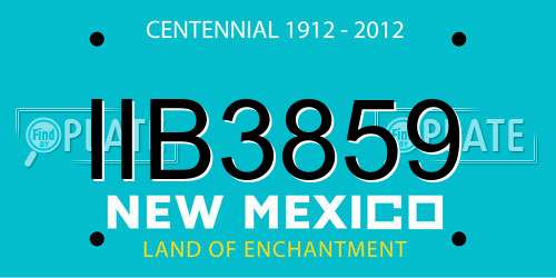 IIB3859 New Mexico License Plate