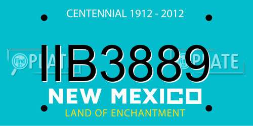 IIB3889 New Mexico License Plate