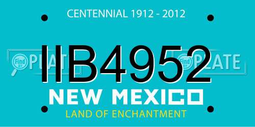 IIB4952 New Mexico License Plate