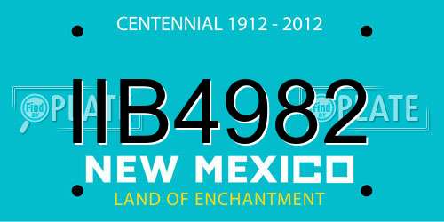 IIB4982 New Mexico License Plate