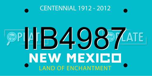 IIB4987 New Mexico License Plate