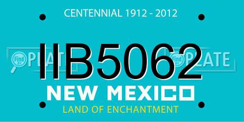 IIB5062 New Mexico License Plate