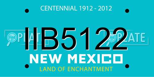 IIB5122 New Mexico License Plate