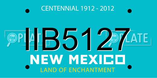 IIB5127 New Mexico License Plate
