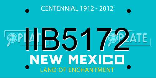 IIB5172 New Mexico License Plate